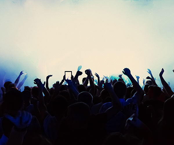 Concert Crowd at a Musical Venue