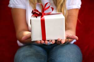 Girl Holding Gift