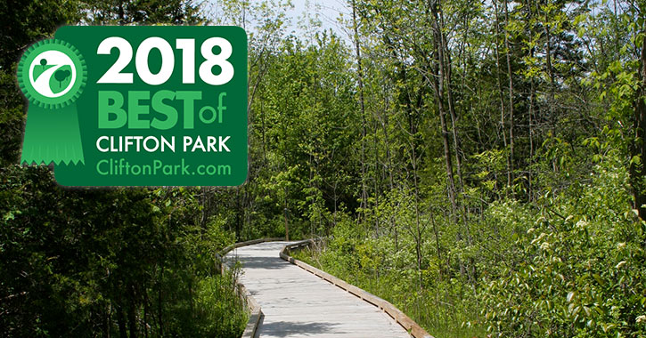 walkway in clifton park with 2018 best of badge