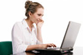 Women researching jobs online