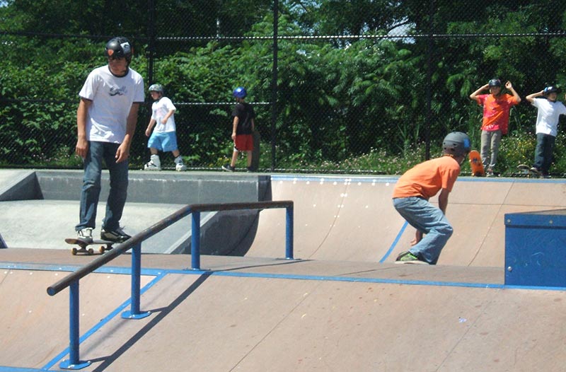 Kids skateboarding at Clifton Park Action Park